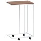 vidaXL Mesa auxiliar ruedas contrachapado blanco marrón 40x30x63,5 cm