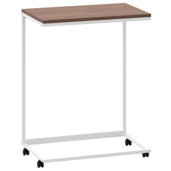 vidaXL Mesa auxiliar con ruedas de contrachapado blanco 55x35x70 cm