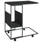 vidaXL Mesa auxiliar con ruedas contrachapado negro 55x36x63,5 cm vidaXL Mesa auxiliar con ruedas contrachapado negro 55x36x63,5 cm