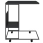 vidaXL Mesa auxiliar con ruedas contrachapado negro 55x36x63,5 cm vidaXL Mesa auxiliar con ruedas contrachapado negro 55x36x63,5 cm