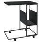 vidaXL Mesa auxiliar con ruedas contrachapado negro 55x36x63,5 cm vidaXL Mesa auxiliar con ruedas contrachapado negro 55x36x63,5 cm