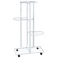 vidaXL Soporte para flores 4 alturas y ruedas hierro blanco 44x23x80cm vidaXL Soporte para flores 4 alturas y ruedas hierro blanco 44x23x80cm