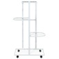 vidaXL Soporte para flores 4 alturas y ruedas hierro blanco 44x23x80cm vidaXL Soporte para flores 4 alturas y ruedas hierro blanco 44x23x80cm