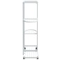 vidaXL Soporte para flores 4 alturas y ruedas hierro blanco 44x23x80cm vidaXL Soporte para flores 4 alturas y ruedas hierro blanco 44x23x80cm
