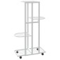 vidaXL Soporte para flores 4 alturas y ruedas hierro blanco 44x23x80cm vidaXL Soporte para flores 4 alturas y ruedas hierro blanco 44x23x80cm
