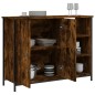 vidaXL Aparador de madera de ingeniería roble ahumado 100x33x75 cm vidaXL Aparador de madera de ingeniería roble ahumado 100x33x75 cm