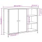 vidaXL Aparador de madera de ingeniería roble ahumado 100x33x75 cm vidaXL Aparador de madera de ingeniería roble ahumado 100x33x75 cm
