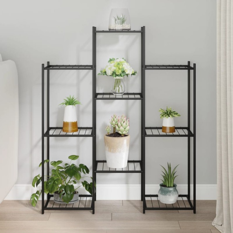 vidaXL Soporte para flores de hierro negro 83x25x100 cm vidaXL Soporte para flores de hierro negro 83x25x100 cm