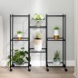 vidaXL Soporte para flores con ruedas hierro negro 83x25x83,5 cm vidaXL Soporte para flores con ruedas hierro negro 83x25x83,5 cm