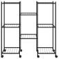 vidaXL Soporte para flores con ruedas hierro negro 83x25x83,5 cm vidaXL Soporte para flores con ruedas hierro negro 83x25x83,5 cm