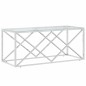 vidaXL Mesa de centro acero inoxidable y vidrio 110x45x45 cm vidaXL Mesa de centro acero inoxidable y vidrio 110x45x45 cm