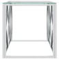 vidaXL Mesa de centro acero inoxidable y vidrio 110x45x45 cm vidaXL Mesa de centro acero inoxidable y vidrio 110x45x45 cm
