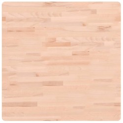 vidaXL Tablero de mesa cuadrado de madera maciza de haya 70x70x4 cm
