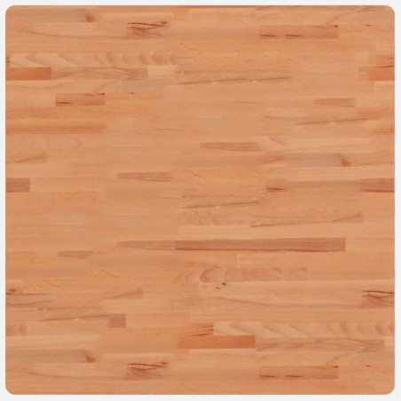vidaXL Tablero de mesa cuadrado de madera maciza de haya 80x80x4 cm