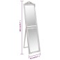 vidaXL Espejo de pie plateado 50x200 cm