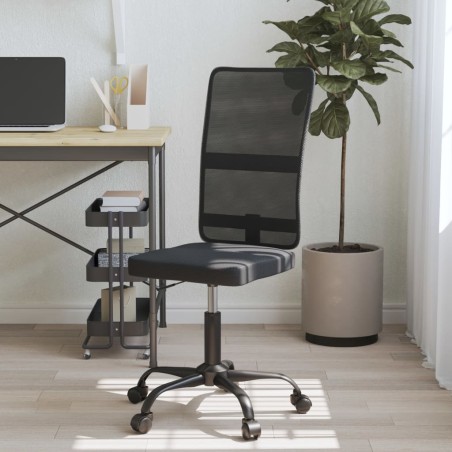 vidaXL Silla de oficina tela de malla negra