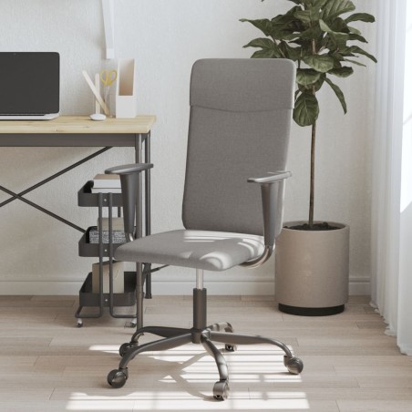 vidaXL Silla de oficina de tela gris oscuro