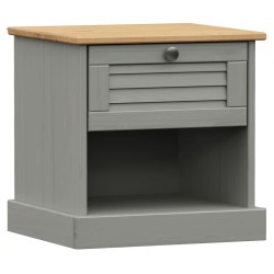 vidaXL Mesita de noche VIGO madera maciza de pino gris 42x35x40 cm