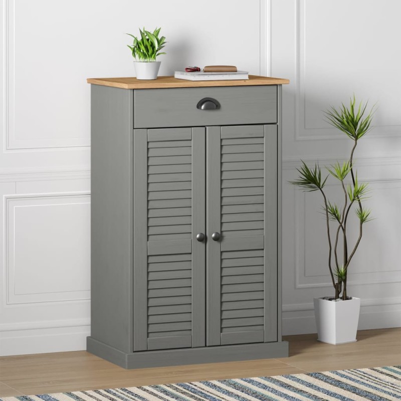 vidaXL Zapatero VIGO madera maciza de pino gris 60x35x96 cm vidaXL Zapatero VIGO madera maciza de pino gris 60x35x96 cm