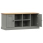 vidaXL Banco zapatero VIGO madera maciza de pino gris 106x35x45 cm vidaXL Banco zapatero VIGO madera maciza de pino gris 106x35x45 cm