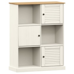vidaXL Librería VIGO madera maciza de pino blanco 90x35x114,5 cm