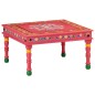 vidaXL Mesa de centro madera maciza de mango rosa pintada a mano vidaXL Mesa de centro madera maciza de mango rosa pintada a mano