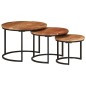 vidaXL Mesas apilables 3 piezas madera maciza de acacia vidaXL Mesas apilables 3 piezas madera maciza de acacia