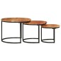 vidaXL Mesas apilables 3 piezas madera maciza de acacia vidaXL Mesas apilables 3 piezas madera maciza de acacia