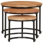 vidaXL Mesas apilables 3 piezas madera maciza de acacia vidaXL Mesas apilables 3 piezas madera maciza de acacia