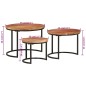 vidaXL Mesas apilables 3 piezas madera maciza de acacia vidaXL Mesas apilables 3 piezas madera maciza de acacia