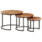 vidaXL Mesas apilables 3 piezas madera maciza de acacia vidaXL Mesas apilables 3 piezas madera maciza de acacia