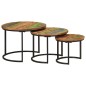 vidaXL Mesas apilables 3 piezas madera maciza reciclada vidaXL Mesas apilables 3 piezas madera maciza reciclada