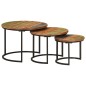 vidaXL Mesas apilables 3 piezas madera maciza reciclada vidaXL Mesas apilables 3 piezas madera maciza reciclada