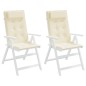 vidaXL Cojines de silla respaldo alto 2 uds tela Oxford color crema vidaXL Cojines de silla respaldo alto 2 uds tela Oxford color crema