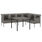 vidaXL Juego de comedor jardín 2 pzas con cojines ratán sintético gris vidaXL Juego de comedor jardín 2 pzas con cojines ratán sintético gris