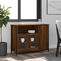vidaXL Aparador de madera de ingeniería marrón roble 100x35x75 cm