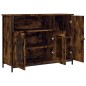 vidaXL Aparador madera de ingeniería roble ahumado 100x35x75 cm vidaXL Aparador madera de ingeniería roble ahumado 100x35x75 cm