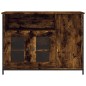 vidaXL Aparador madera de ingeniería roble ahumado 100x35x75 cm vidaXL Aparador madera de ingeniería roble ahumado 100x35x75 cm