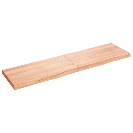 vidaXL Estante pared madera roble tratada marrón claro 120x30x(2-4) cm