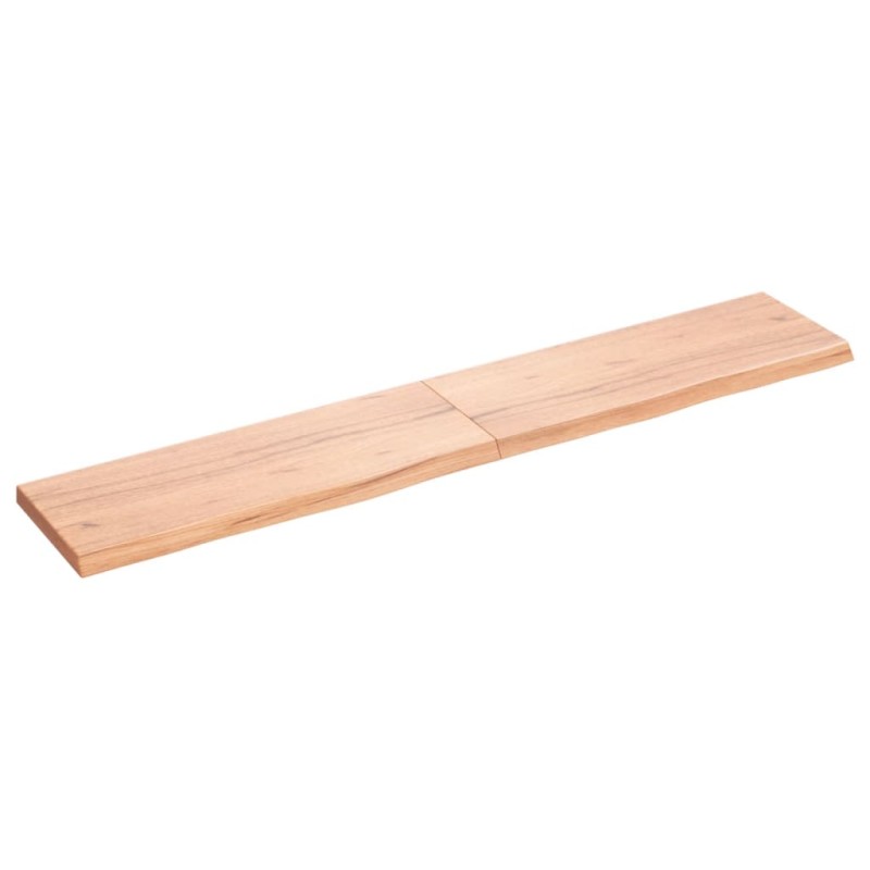 vidaXL Estante pared madera roble tratada marrón claro 160x30x(2-4) cm vidaXL Estante pared madera roble tratada marrón claro 160x30x(2-4) cm