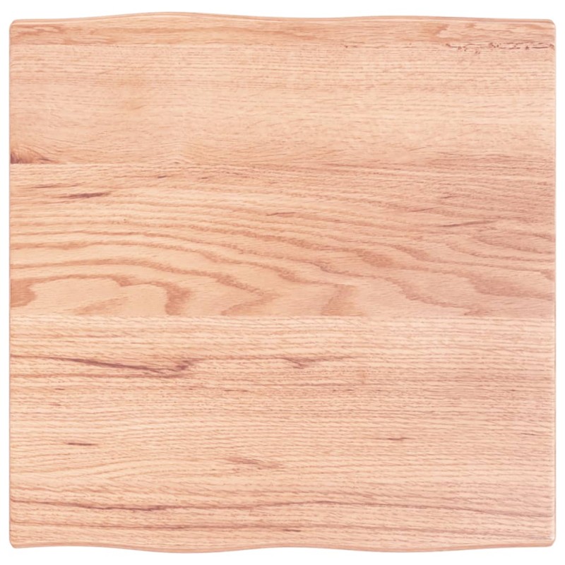 vidaXL Tablero mesa madera tratada roble borde natural 60x60x2 cm
