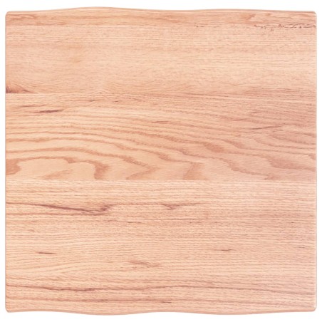 vidaXL Tablero mesa madera tratada roble borde natural 60x60x2 cm