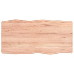 vidaXL Tablero mesa madera tratada borde natural marrón 80x40x(2-6) cm