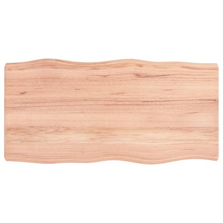 vidaXL Tablero mesa madera tratada borde natural marrón 80x40x(2-6) cm