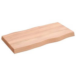 vidaXL Tablero mesa madera tratada borde natural marrón 80x40x(2-6) cm