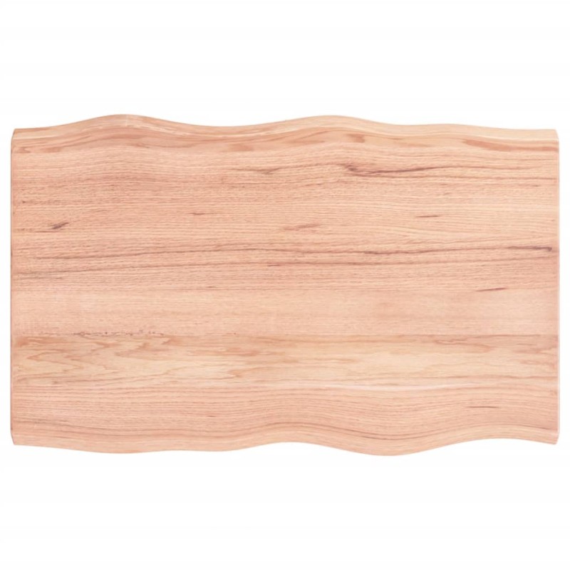 vidaXL Tablero mesa madera tratada borde natural marrón 80x50x(2-4) cm vidaXL Tablero mesa madera tratada borde natural marrón 80x50x(2-4) cm