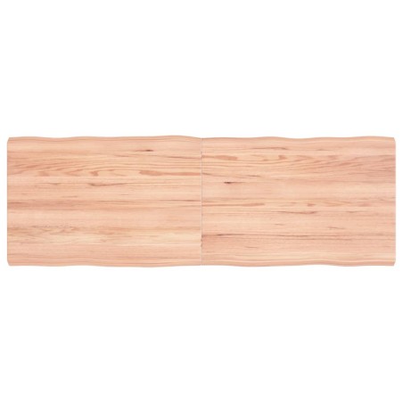 vidaXL Tablero mesa madera tratada borde natural marrón 120x40x(2-4)cm