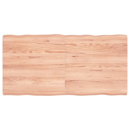 vidaXL Tablero mesa madera tratada borde natural marrón 120x60x(2-6)cm
