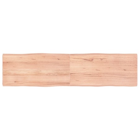 vidaXL Tablero mesa madera tratada borde natural marrón 160x40x(2-4)cm