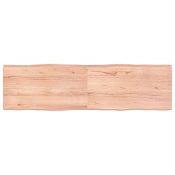vidaXL Tablero mesa madera tratada borde natural marrón 180x50x(2-6)cm